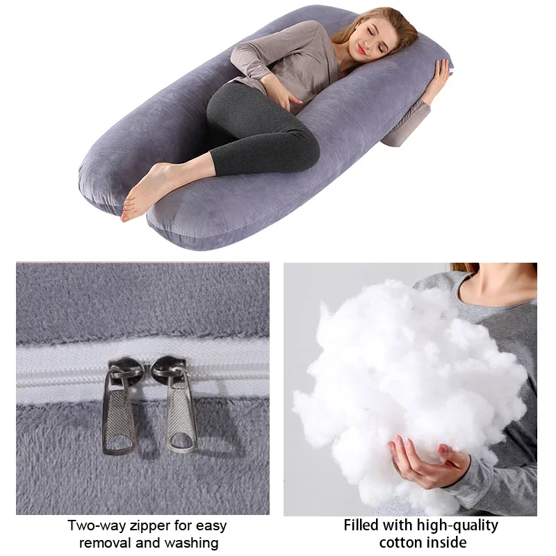 C'dear-Oreiller en coton confortable en forme de U pour femme enceinte, accessoire de couchage pour le corps