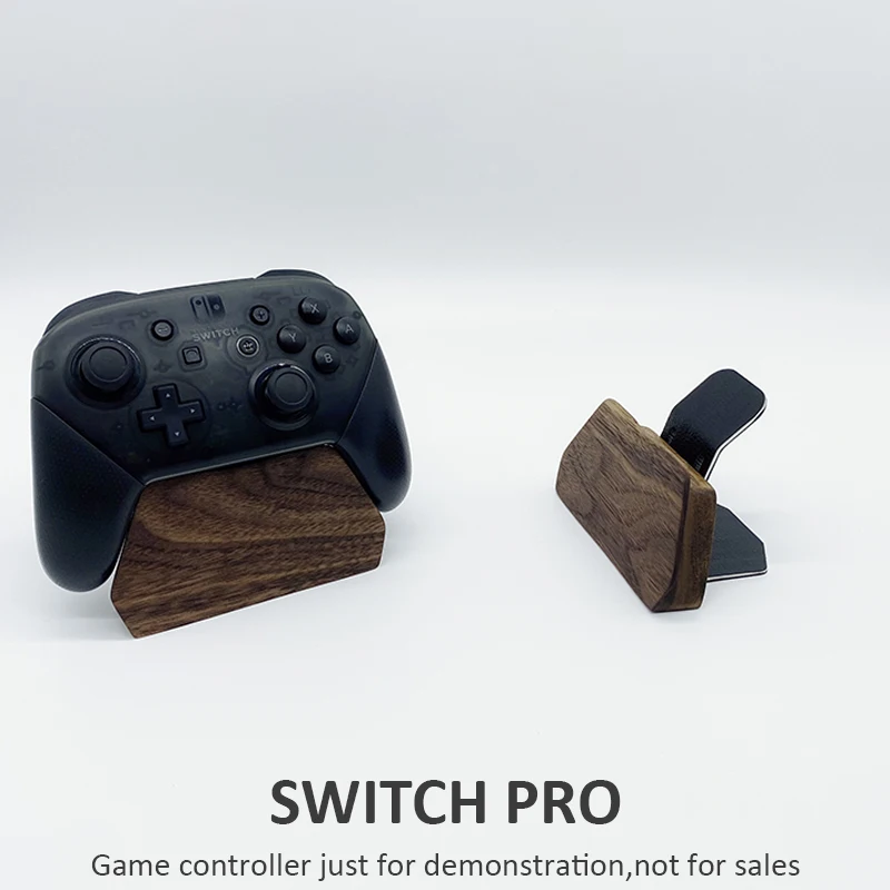 Solid Walnut Wood Stand For Game Controllers XBOX PS5 SWITCH PRO With Aluminum Alloy & Leather Coating