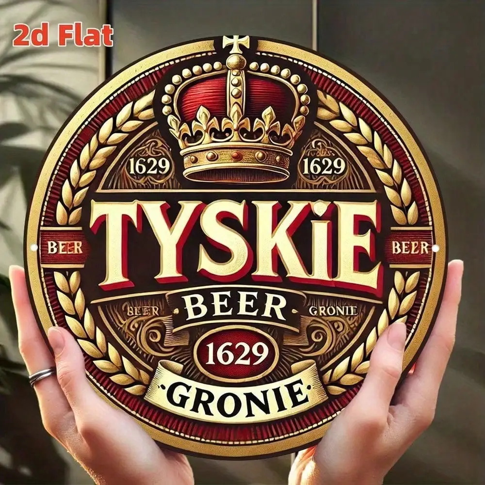 Retro Vintage 8x8 Inch Metal Beer Tin Signs Set of 4, Aluminum Wall Decor for Home Bar Garage Man Cave