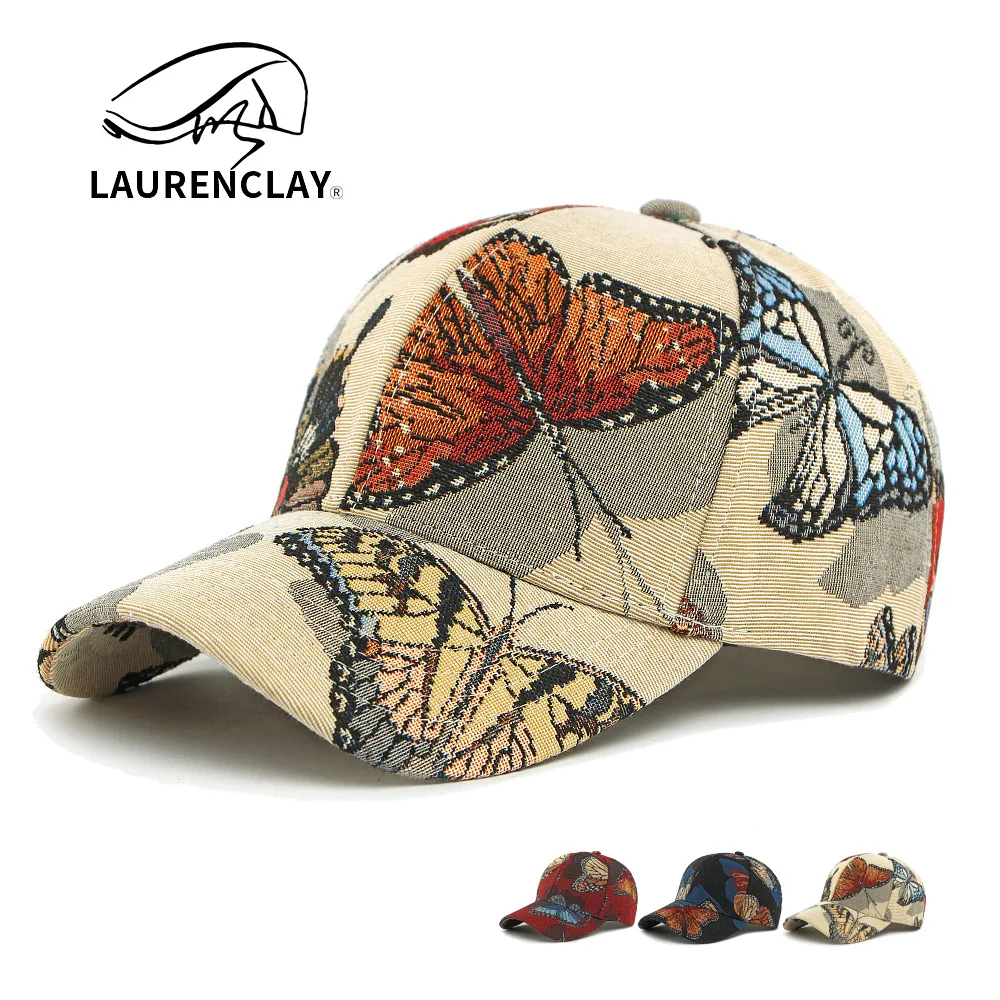 Ethnic Style Personalized Embroidered Butterfly Hat Women's Baseball Cap Hard Top Casual Versatile Peaked Cap Sun Protection Hat