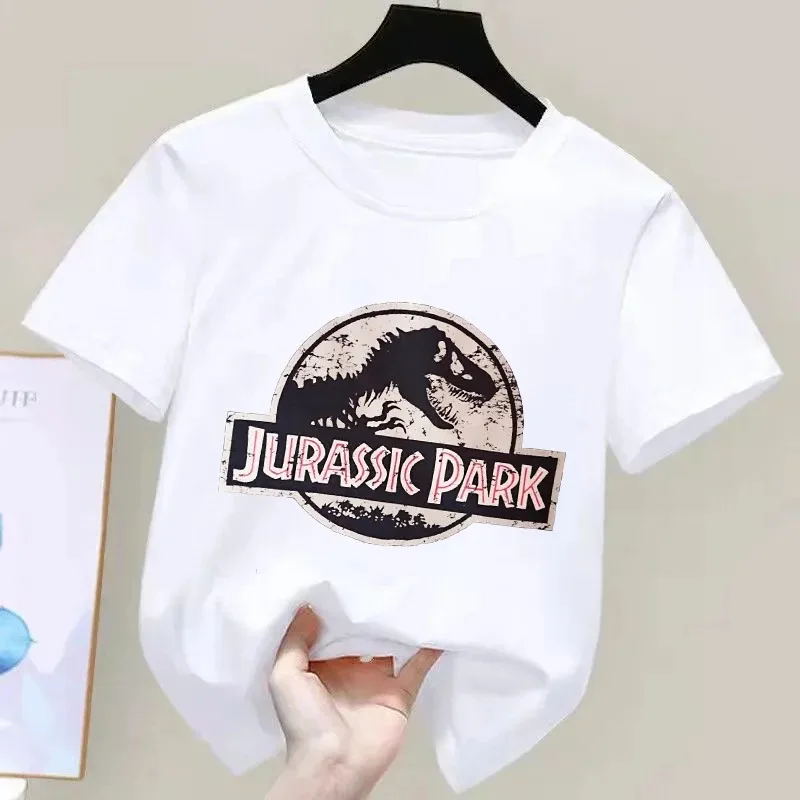 Jurassic Park T-Shirt für Kinder, Jungen und Mädchen, Sommer-Dinosaurier-Film-Logo-Druck, T-Shirt aus Baumwolle, kurzärmelig, lässiges Oberteil, Geschenk für Kinder – Detail 14