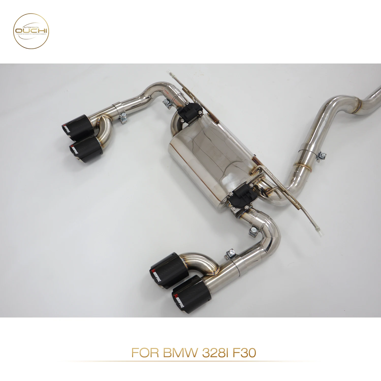 OUCHI جودة عالية الفولاذ المقاوم للصدأ العادم Catback لسيارات BMW 3 Series 328i F30 2013-2016 2.0T N20 مع كاتم الصمامات أنبوب العادم