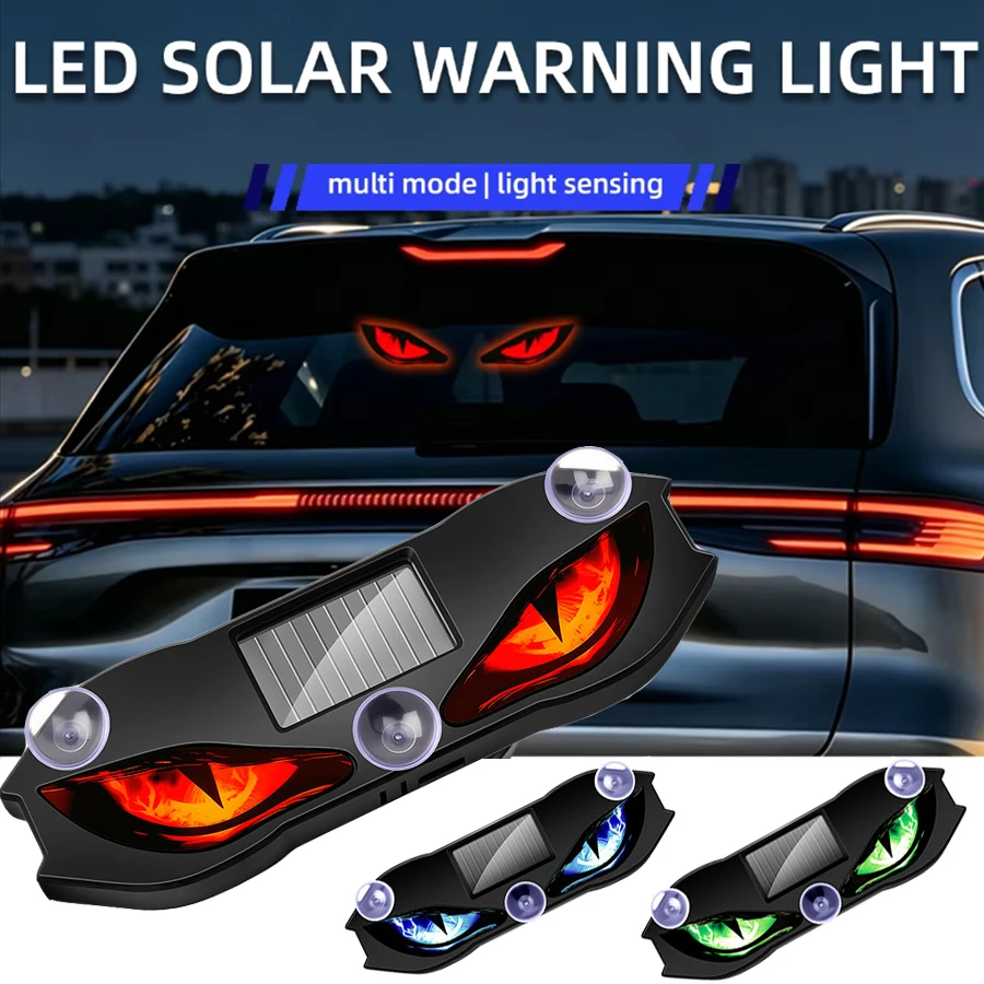 DEMON EYE Ambient Light Solar Powered Breathing Neon Light Car Decoration Rear Windshield Atmosphere Lights Car Accessories