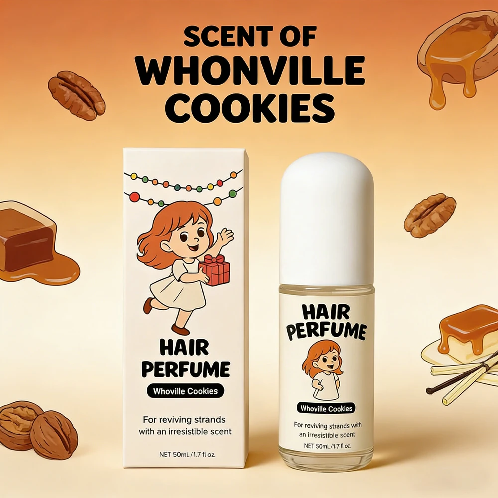 

Whoville Cookies Hair Perfume for Women,Long Lasting Hair Spray, Freshen Hair Pecan,Caramel & Vanilla Scent,Christmas gifts 50ml