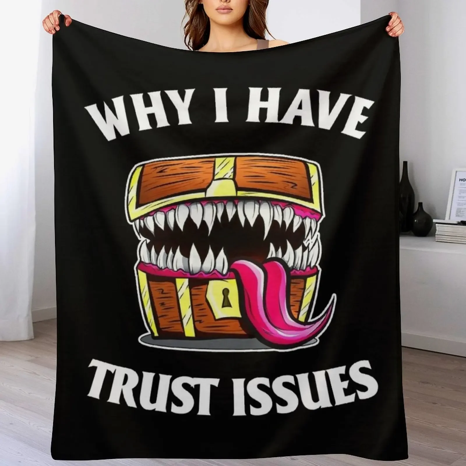 

Mimic chest Why i have trust issues Throw Blanket warm winter decorative Blankets