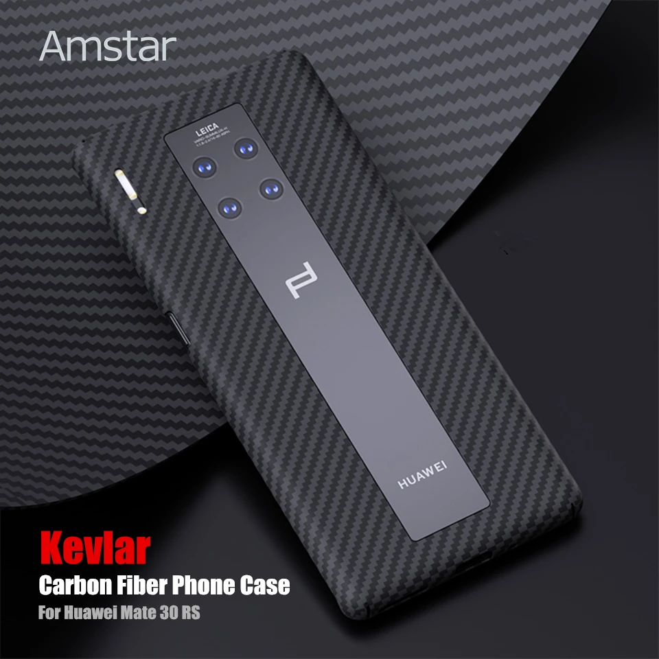 Amstar Pure Carbon Fiber Protective Case for Huawei Mate 30 RS Luxurious Ultra thin and Light Anti-fall Carbon Fiber Cover Case