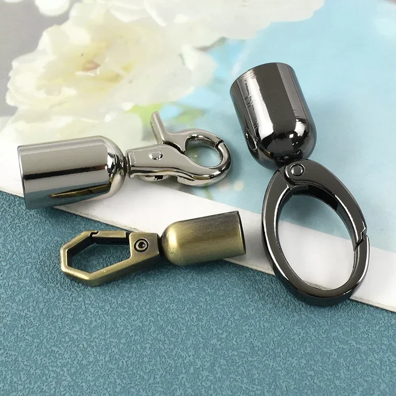 4/10/20Pcs Metal Bag Handle End Caps Tassel Clasp Cord Stopper Buckles for Purse Handbag Snap Hooks DIY Craft Repair Accessories