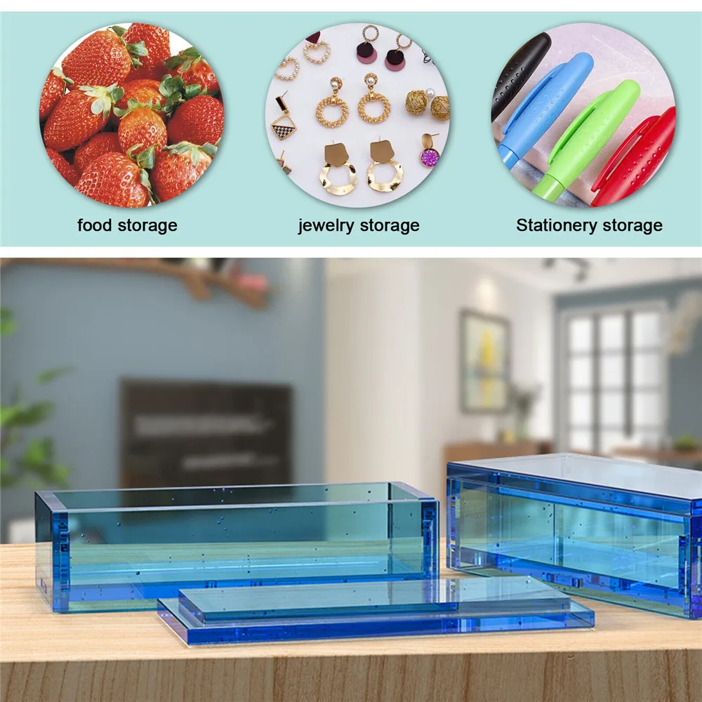 

DIY Epoxy Resin Mold Silicone Mold DIY Jewelry Pendant Storage Organizer Tray Mold Square Rectangular Casting Accessories