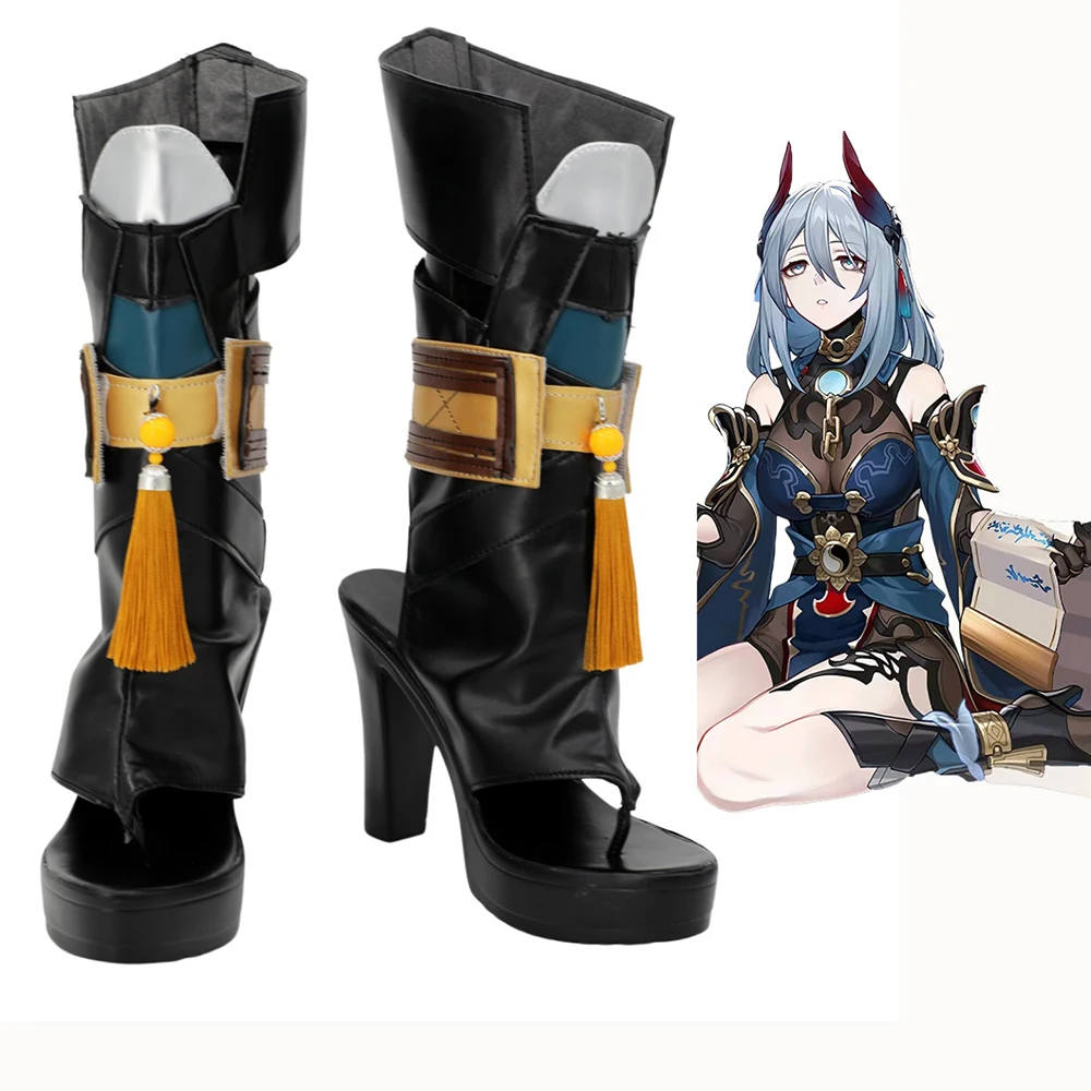 honkai-star-rail-hanya-cosplay-boots-black-high-heel-shoes-custom-made