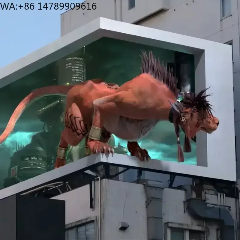 Наружный 3D-дисплей P10 для рекламы, устойчивый к погодным условиям, светодиодный экран для наружной рекламы