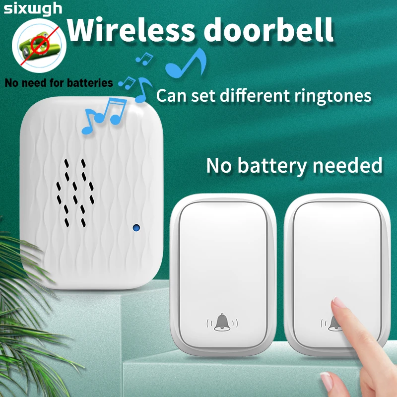 Sixwgh Outdoor Smart Home Wireless Waterproof Doorbell Button Installation No Battery Required Permanent Use