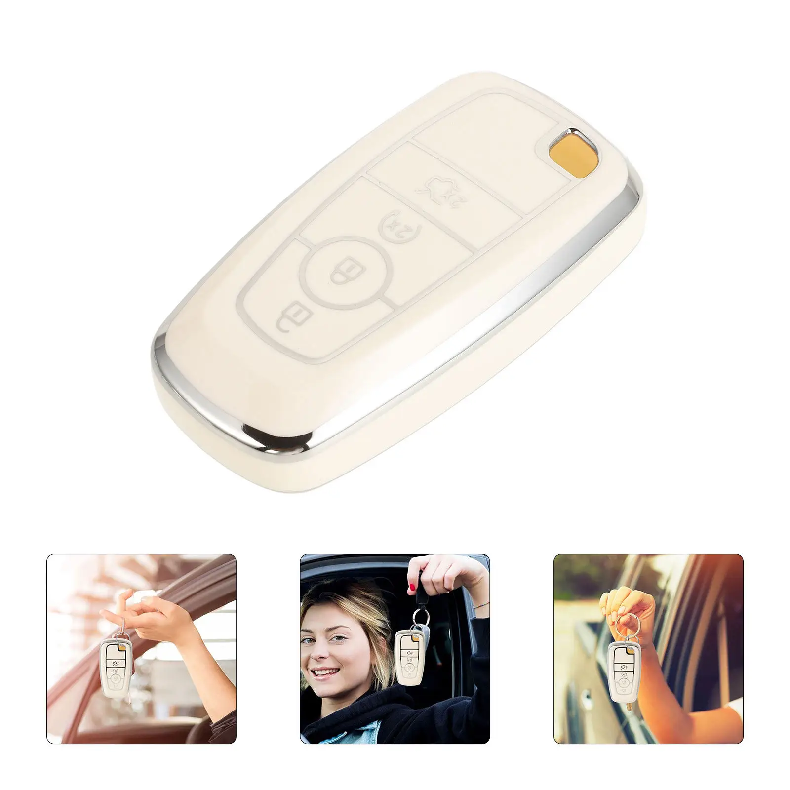 

Car Key Fob Cover Slim Tpu Protective Case Precise Fit Scratch Drop Resistant Key Holder Shell Compatible for Ford