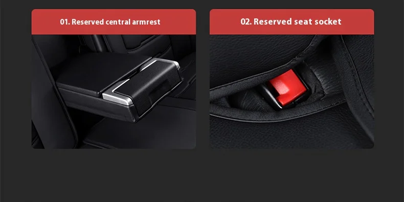 Autositzbezug, Komplettpaket aus PU-Leder, universell für alle Jahreszeiten, verschleißfest, 2-teiliger Vordersitzsatz – Detail 8