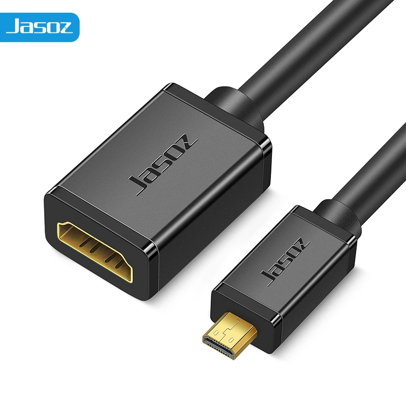 Jasoz Mini HDMI naar HDMI Kabel 4K@60Hz Micro/MiniHDMI Male naar HDMI Female Adapter Bi-directioneel 2.0 Kabel Voor HDTV Tablet Camera