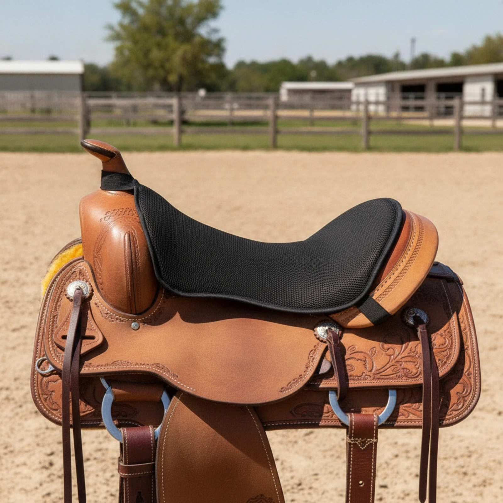 Horse Saddle Pad Breathable Contoured Saddle Pad Tack Padded Mesh for Riders, Equestrian Training, Trail Riding
