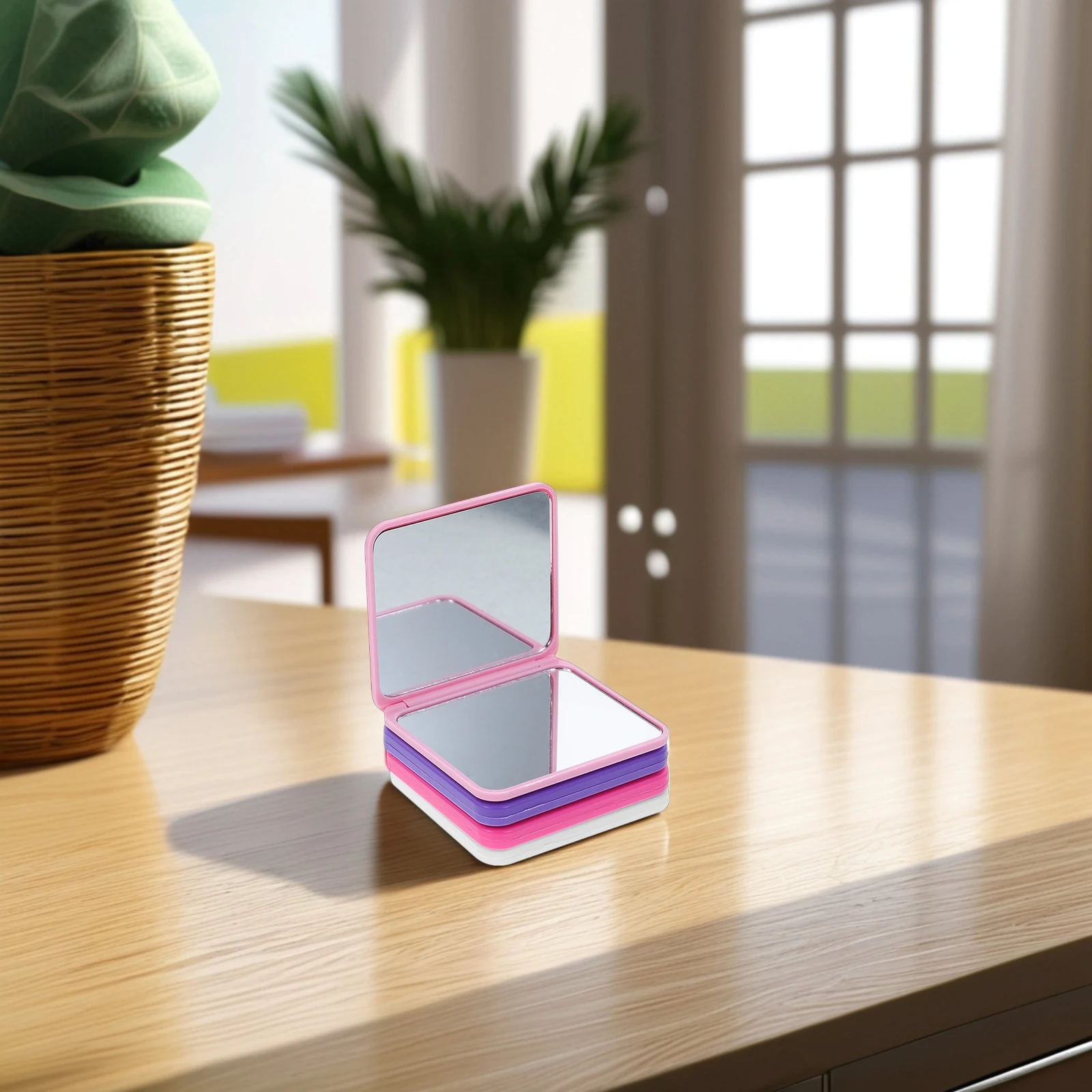 4 szt. Przenośne lusterko do makijażu, kompaktowe, składane, dwustronne, o wysokiej rozdzielczości, podróżne, ręczne lusterko kosmetyczne dla kobiet, mini lusterko kieszonkowe do torebki.