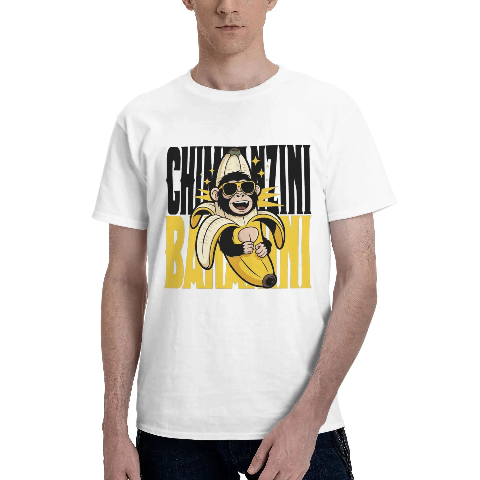 

Chimpanzini Bananini Italian Brainrot T Shirt Beach Y2K Fun T Shirts Cotton Novelty Tshirt For Men Short Sleeve Custom Logo Tops
