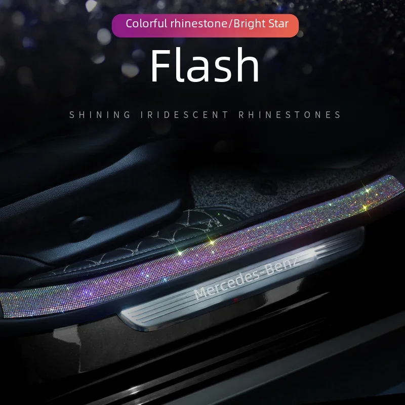 

Защитная наклейка на порог автомобиля, инкрустированная задним багажником, приветственный коврик, защита ног, декоративная наклейка, защита от царапин