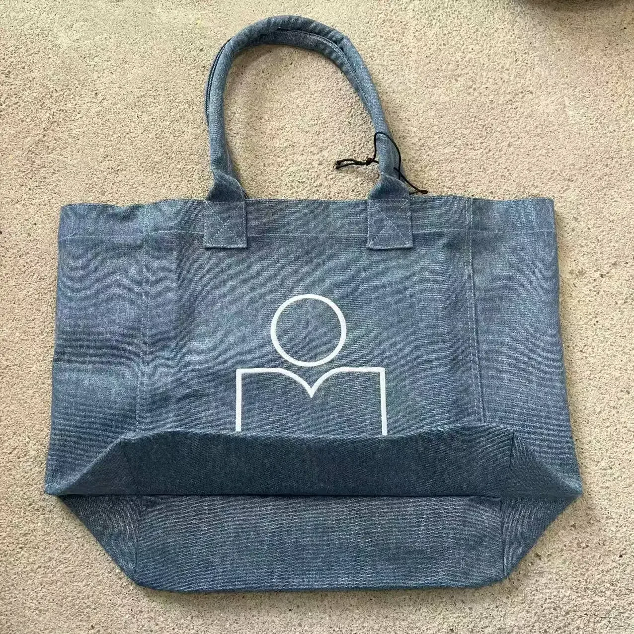 حقيبة يد مطرزة كبيرة الحجم - متسوق قطني من سلسلة Mar Designer مع جيب بسحاب وحقيبة الشاطئ والمكتبة