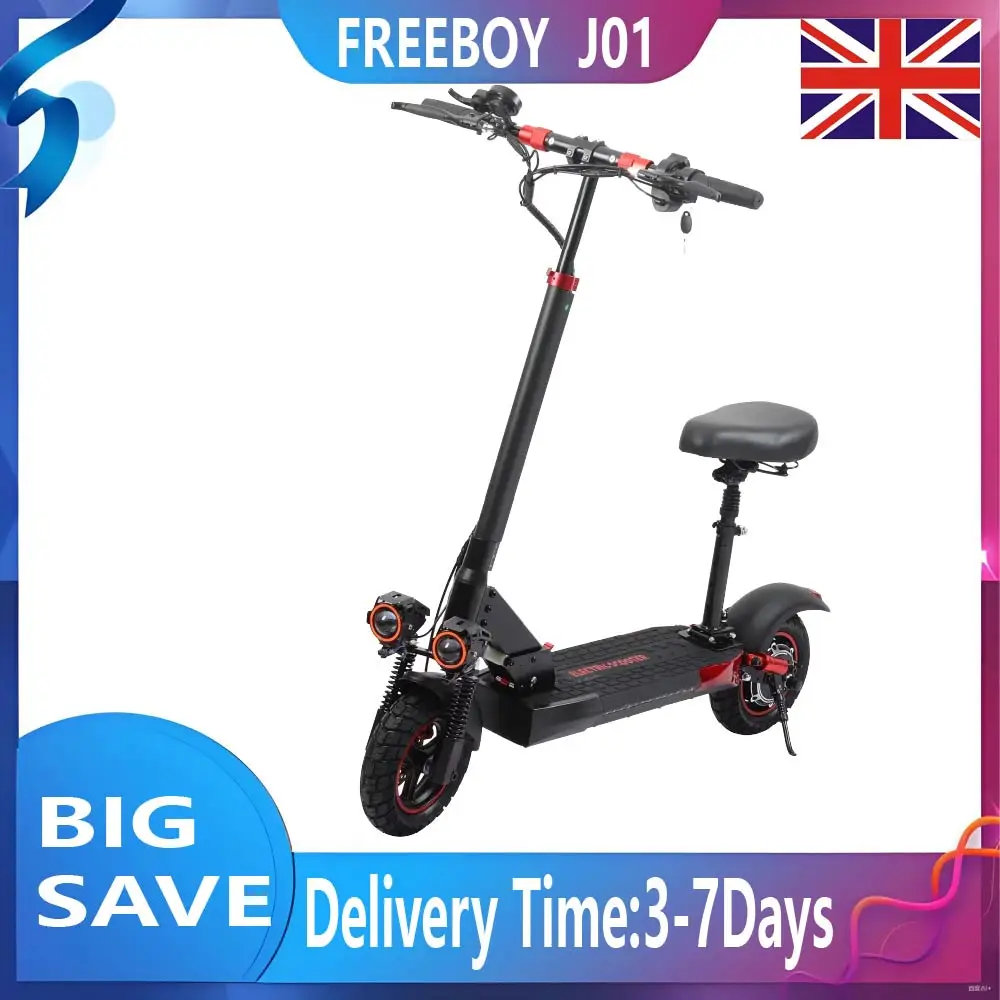 FREEBOY J-01 Adult Electric Scooter 800W Motor 48V15AH Battery Foldable Electric Scooter 10 Inch Tires Off-Road Electric Scooter