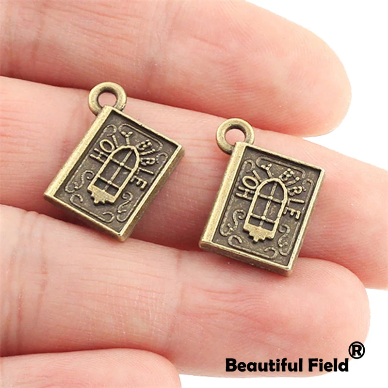 6pcs 12X16mm Antique Tibetan Silver Bronze Charms Bracelet Necklace Pendant New Fashion Book A282