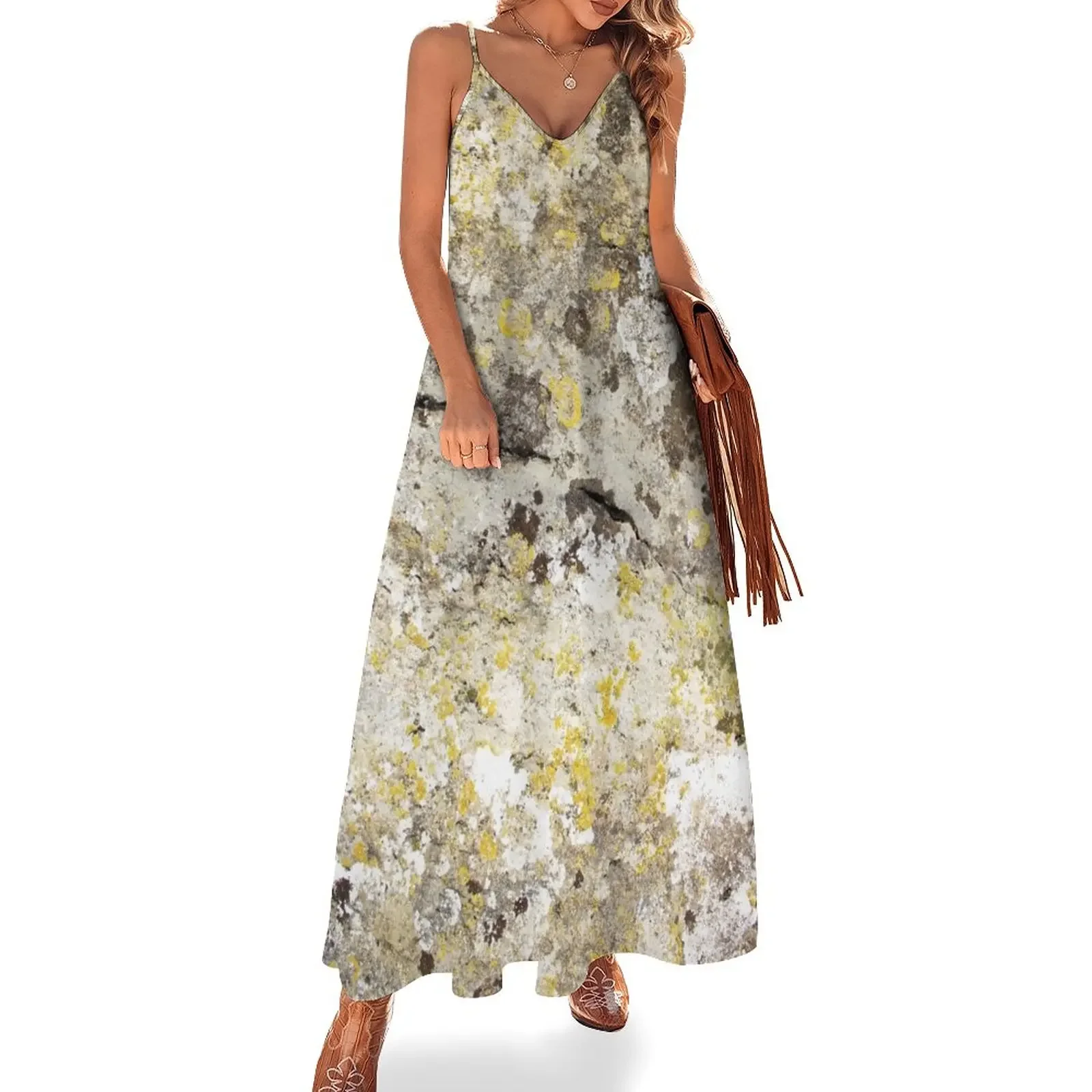 Lichen on The Rollright Stones Sleeveless Dress dress korean style Dresses gala women evening dress