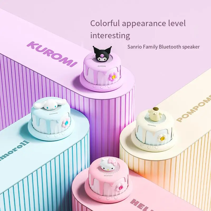 Kawaii Sanrios Hello Kitty Small Speaker Cartoon Cute Kuromi Home Sing Portable Bluetooth Speaker Anime Festival Girlfriend Gift