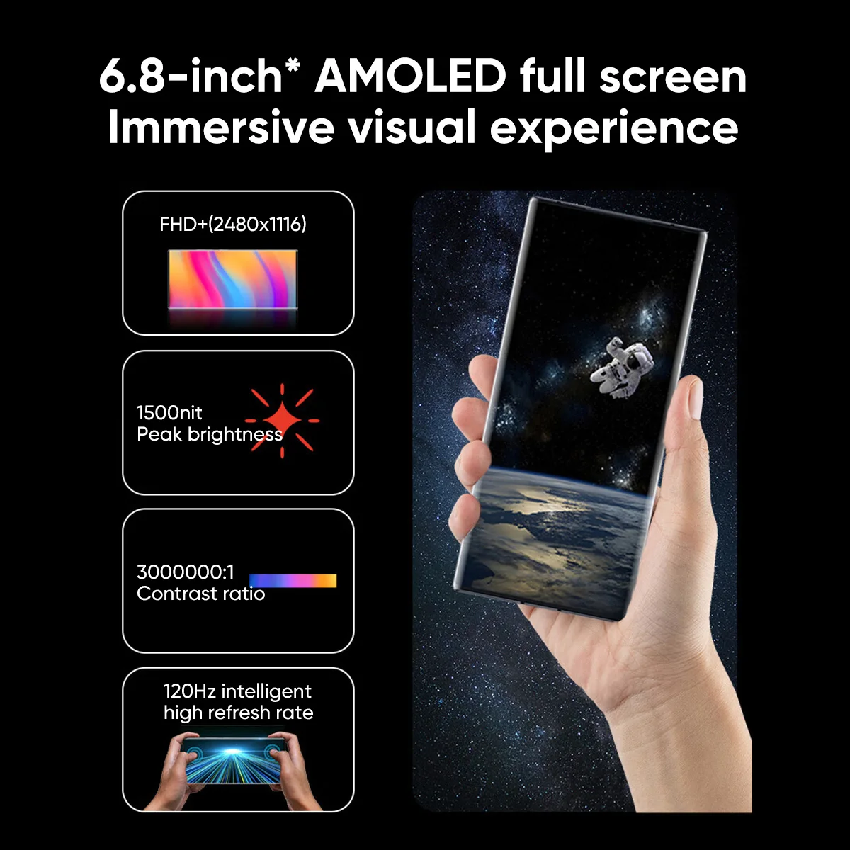 Nuevo teléfono inteligente ZTE Axon 40 Ultra Space Edition 5G con UDC Tech Snapdragon 8 Gen 1 6,8 "120Hz Pantalla AMOLED 5000mAh Batería