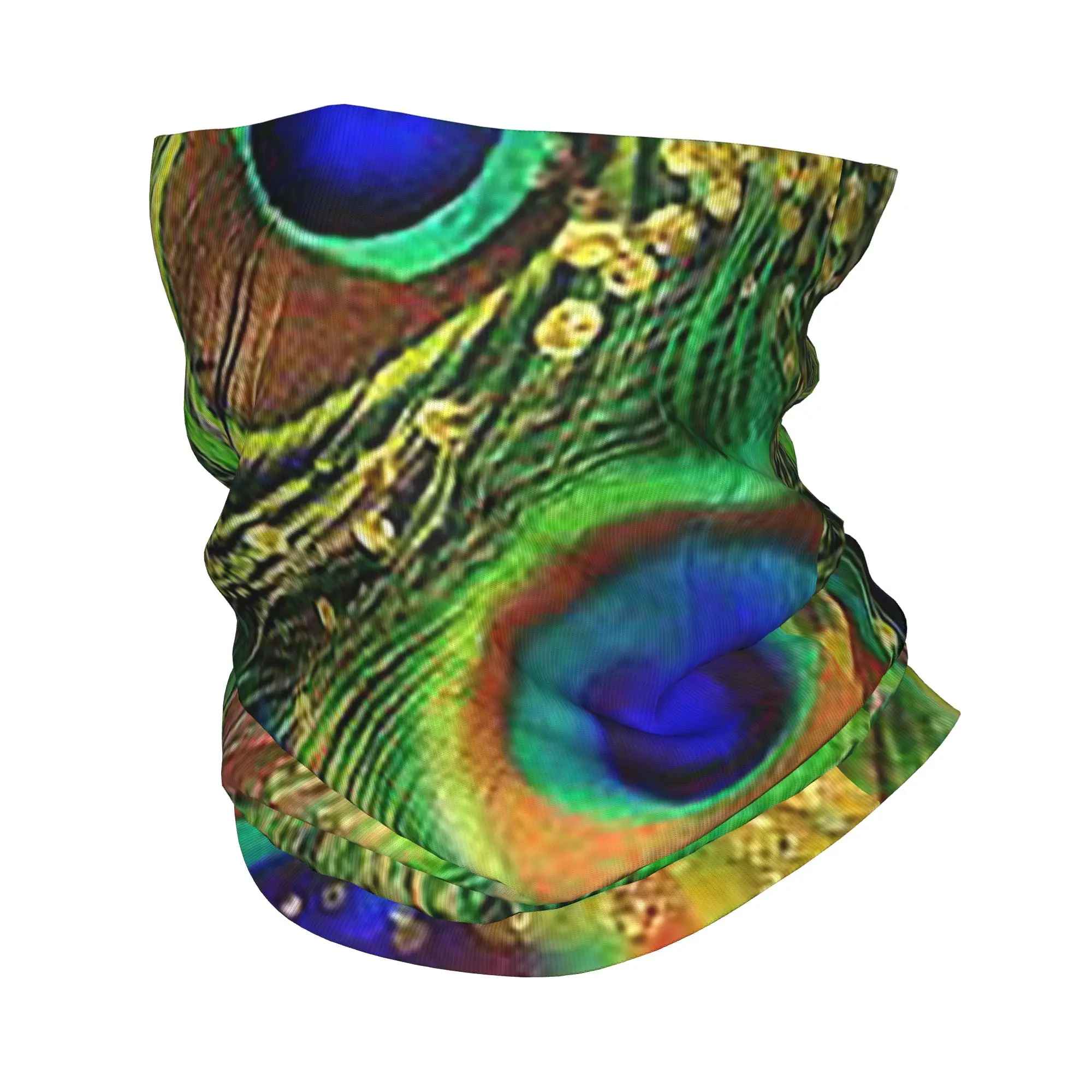 Peacock Feathers  Bandana Neck Cover Printed Mask Scarf Multifunction Balaclava Running For Men Women Adult Washable