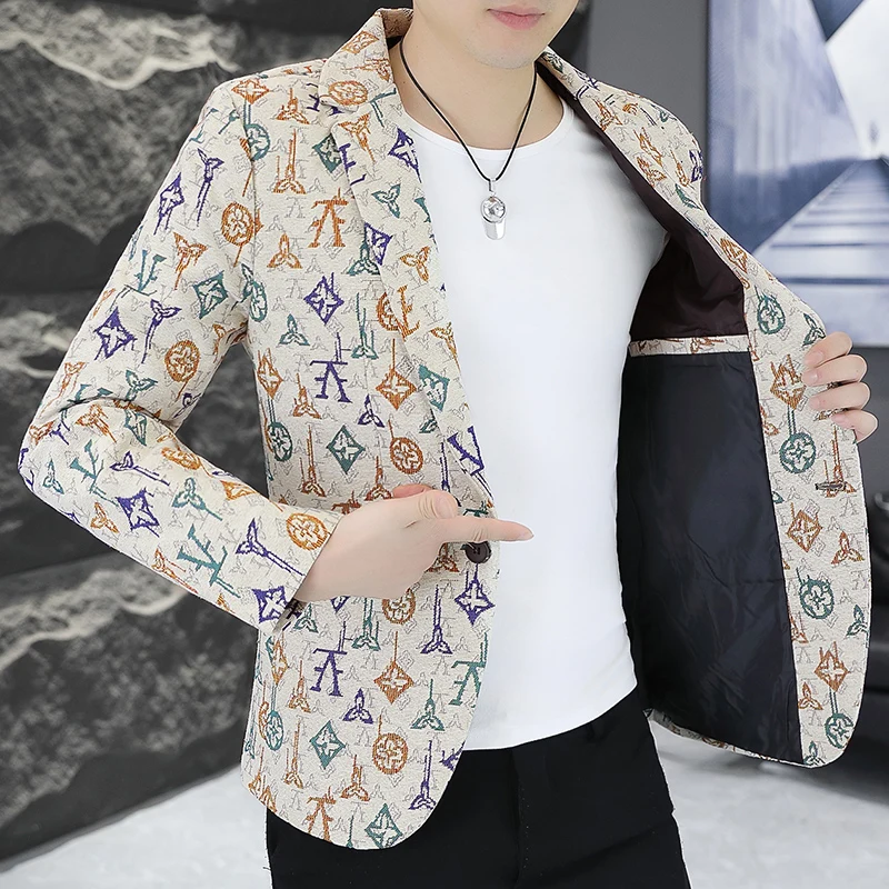 

Блейзер мужской модный для путешествий на открытом воздухе джентльмен свадебный для похудения деловой универсальный модный повседневный пиджак в корейском стиле для официальной одежды