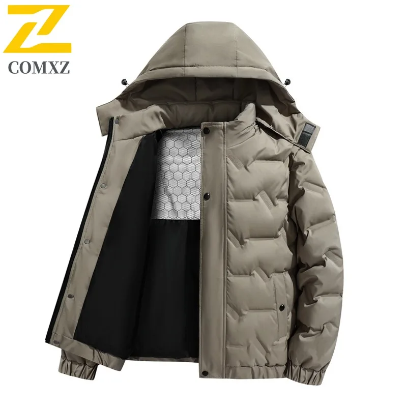 

COMXZ Mens Winter Jacket Stand Collar Business Office Work Warm Business Trip Padded Jacket Commute High Quality Padding Coat