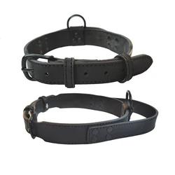 Real Leather large Dog Collar tactics big dog Collars pet Neck Strap Explosion proof Genuine Leather Collar For Medium big Dogs