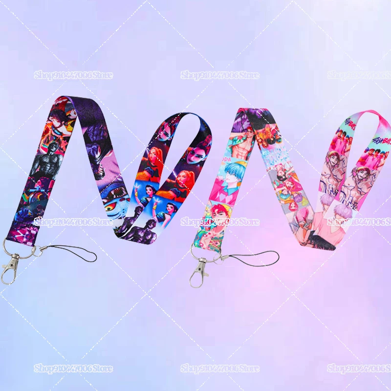 Cartoon Anime K-pop Demon Hunters Mobile Phone Lanyard Huntrix Saja Boys Derpy Tiger Neck Tag Pendants Creative Design Gifts
