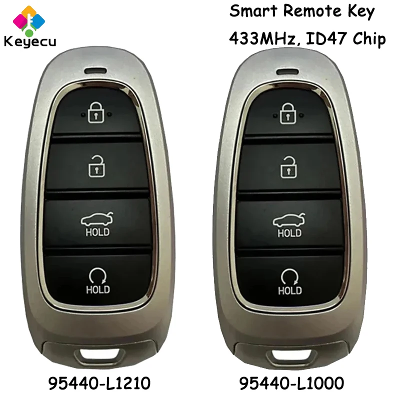 

KEYECU Smart Remote Control Car Key With 4Buttons 433MHz ID47 Chip for Hyundai Sonata 2019 2020 2021 Fob 95440-L1210 95440-L1000