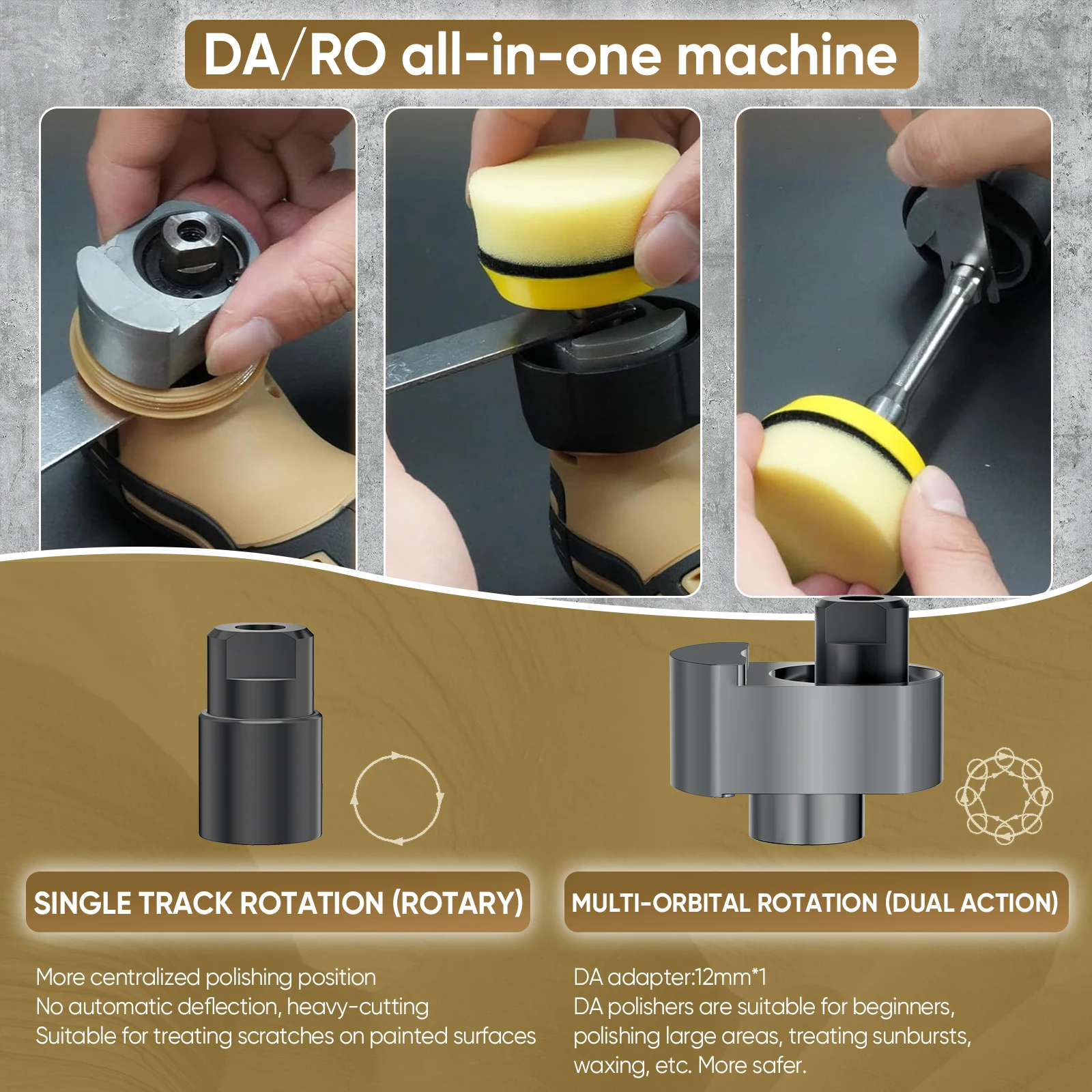 12V Kabelloser Mini-Autopolierer, 11-Gang Drahtlose Autopoliermaschine, 1/2/3 Zoll Polierpad-Set für Autowachs mit Batterie – Detail 1