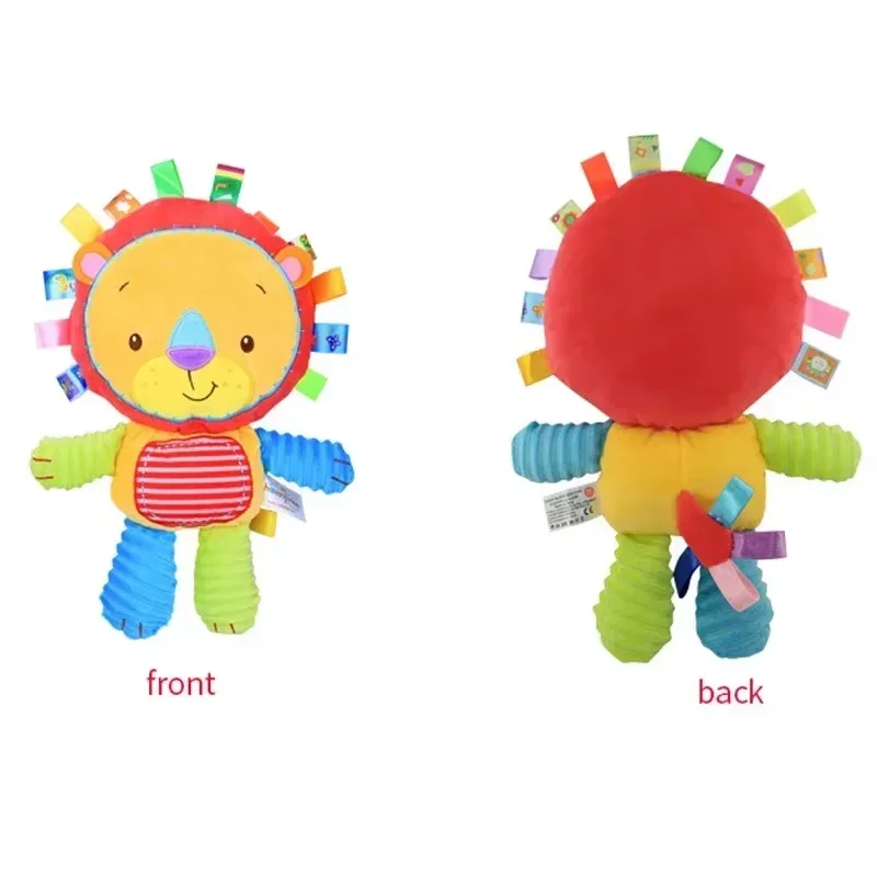 Baby Tag Colorful Plush Soft Cute Doll Plush Tactile Toy Built-In Rattle Bell Enhance Senses Soothe NewBorn Baby Companion Toys