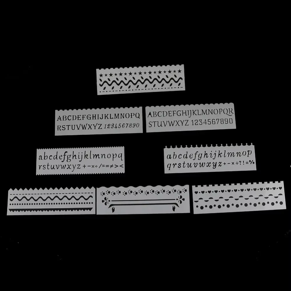 8-piece DIY letter layering template, coloring and embossing process, album decoration card making template image 5