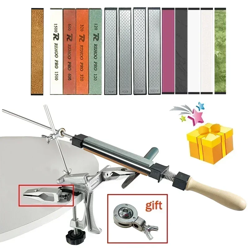 Knife Sharpener Fixed Angle Sharpener 360 Degree Flipping Diamond Sharpening Stone Whetstone Polishing Leather Paste