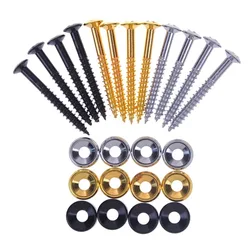 4 adet gitar boyun montaj yüksükler ve vidalar elektro gitar boyun montaj yüksükler/burçlar ve vidalar siyah gitar bas