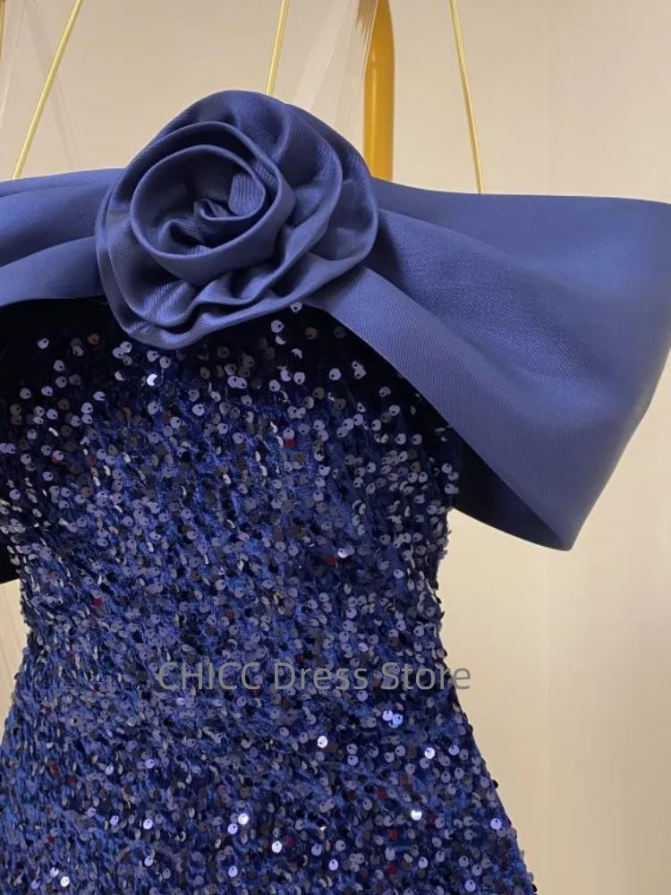 Sequin Prom Dresses Off Shoulder Sleeveless Mermaid Evening Dress Elegant Formal Occasion Party Dress Customized robes de soirée