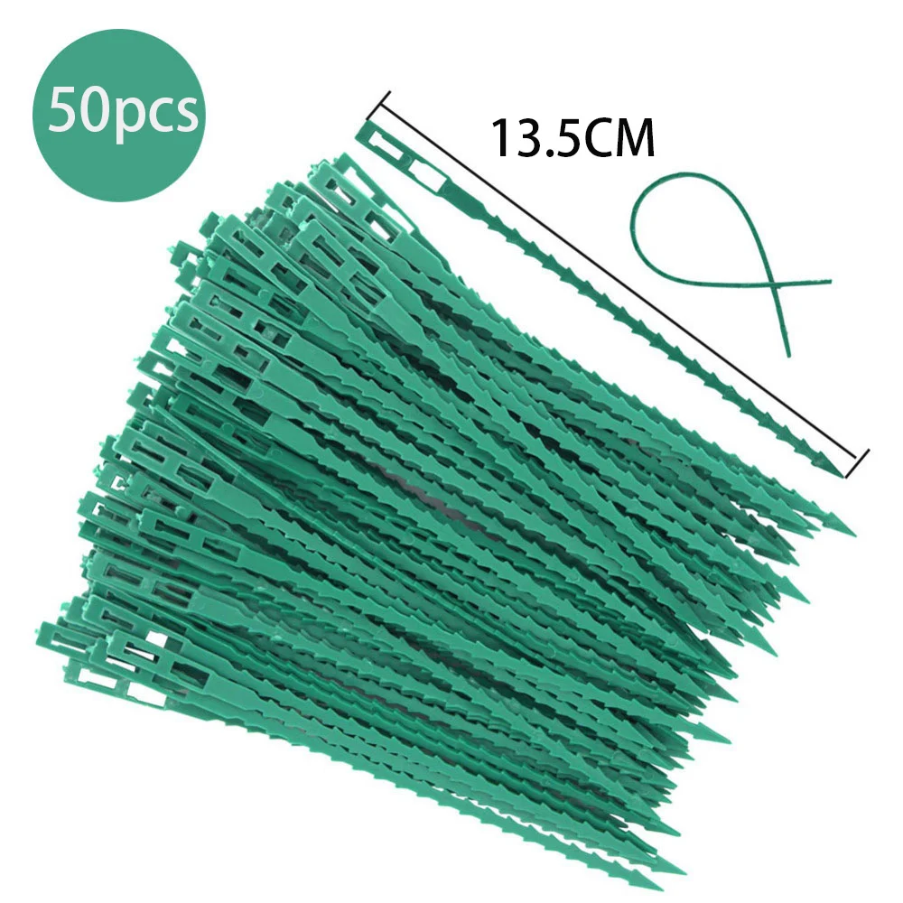 50pcs Adjustable Plastic Plant Cable Ties Reusable Garden Fastener Ties Plant Support Tree Climbing 13.5CM Cable Ties Tools