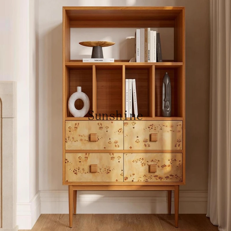 

Medieval style tree tumor bark solid wood bookcase living room household small apartment creative locker