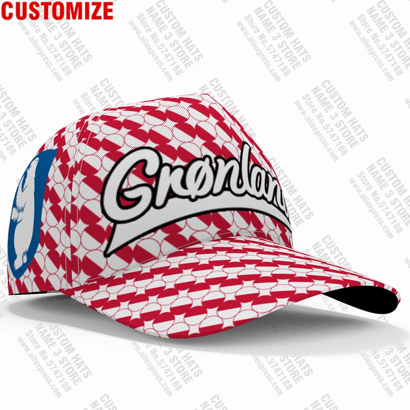 Greenland Baseball Danish Caps Free 3d Custom Kalaallit Nunaat Team Logo Gl Denmark Hat Grl Travel Gronland Nation Flag Headgear