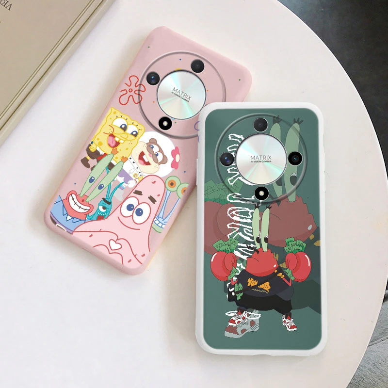 For Honor X9b Case 2023 SpongeBobs SquarePants Patrick Stars?Cartoon Painted Soft Silicone Fundas For HonorX9b X 9b 6.78