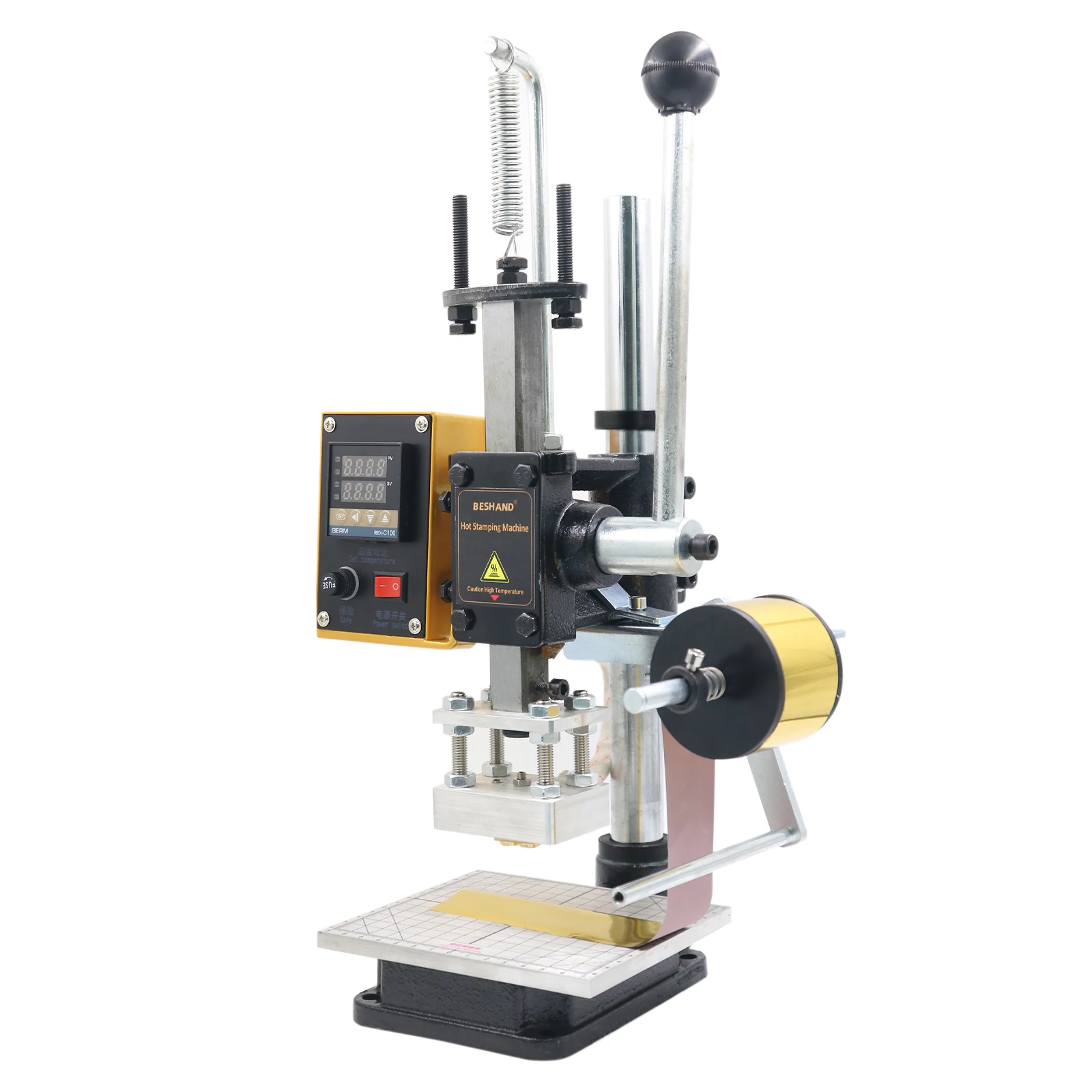 Leather Embosser Manual Hot Stamping Machine Logo Stamps Embossing Tool Digital Heat Press Machine for Paper PVC & Leather Craft