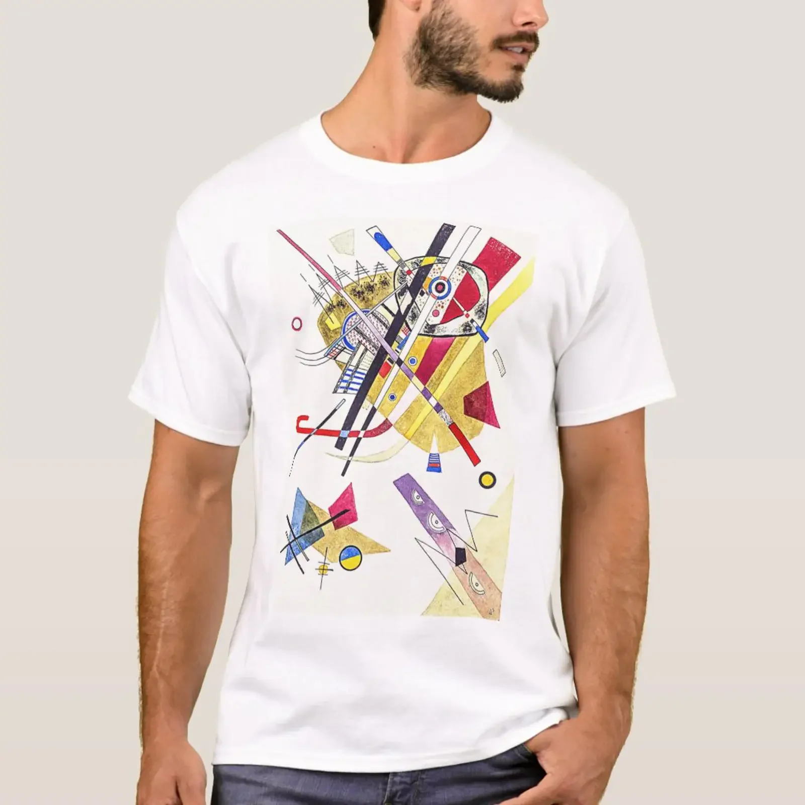 Stunning abstraction Wassily Kandinsky Art T Shirt vintage Washed designer clothes Unisex Soft graphic Comfortable streetwear