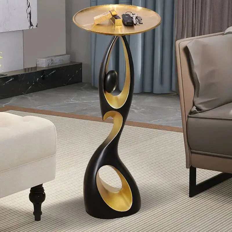 Mesa de centro para sala de estar, design luxuoso, capa dura, metal irregular, premium, mesas laterais exclusivas, móveis