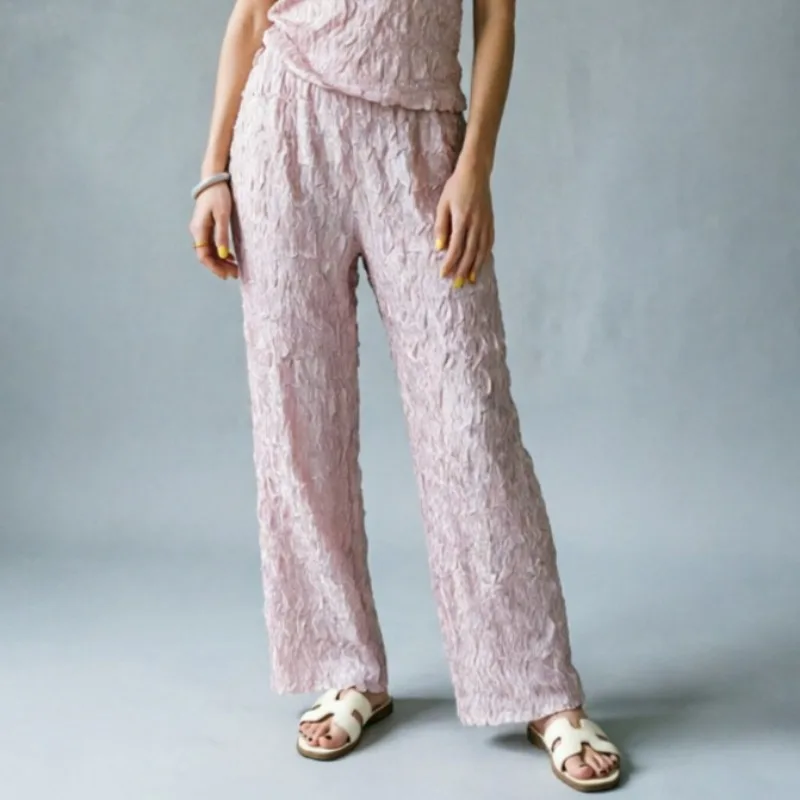 Miyake Pleated Pants for Women 2026 Summer New Pleats Trousers Solid Color Niche Design Random Fold Casual Loose Straight Pants