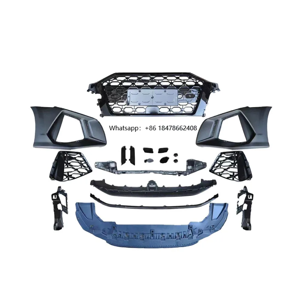

RS3 Bodikits Accessories Body Kit for A3 S3 Front Bumper with Grill Radiator Mesh and Front Lip PP Material 2020 2021 2022