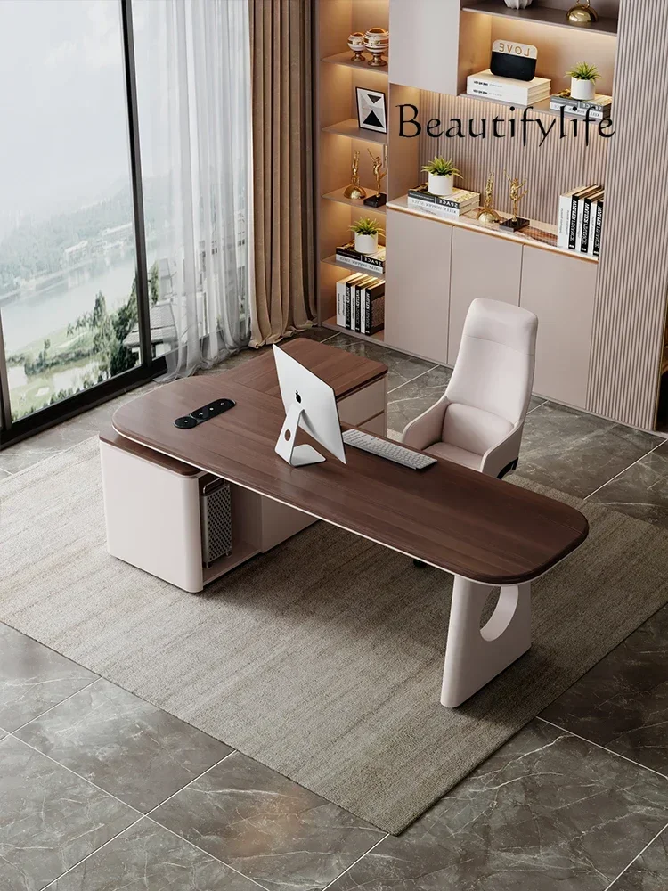 

Italian minimalist corner desk modern simple light luxury designer high-end desk computer desk combination